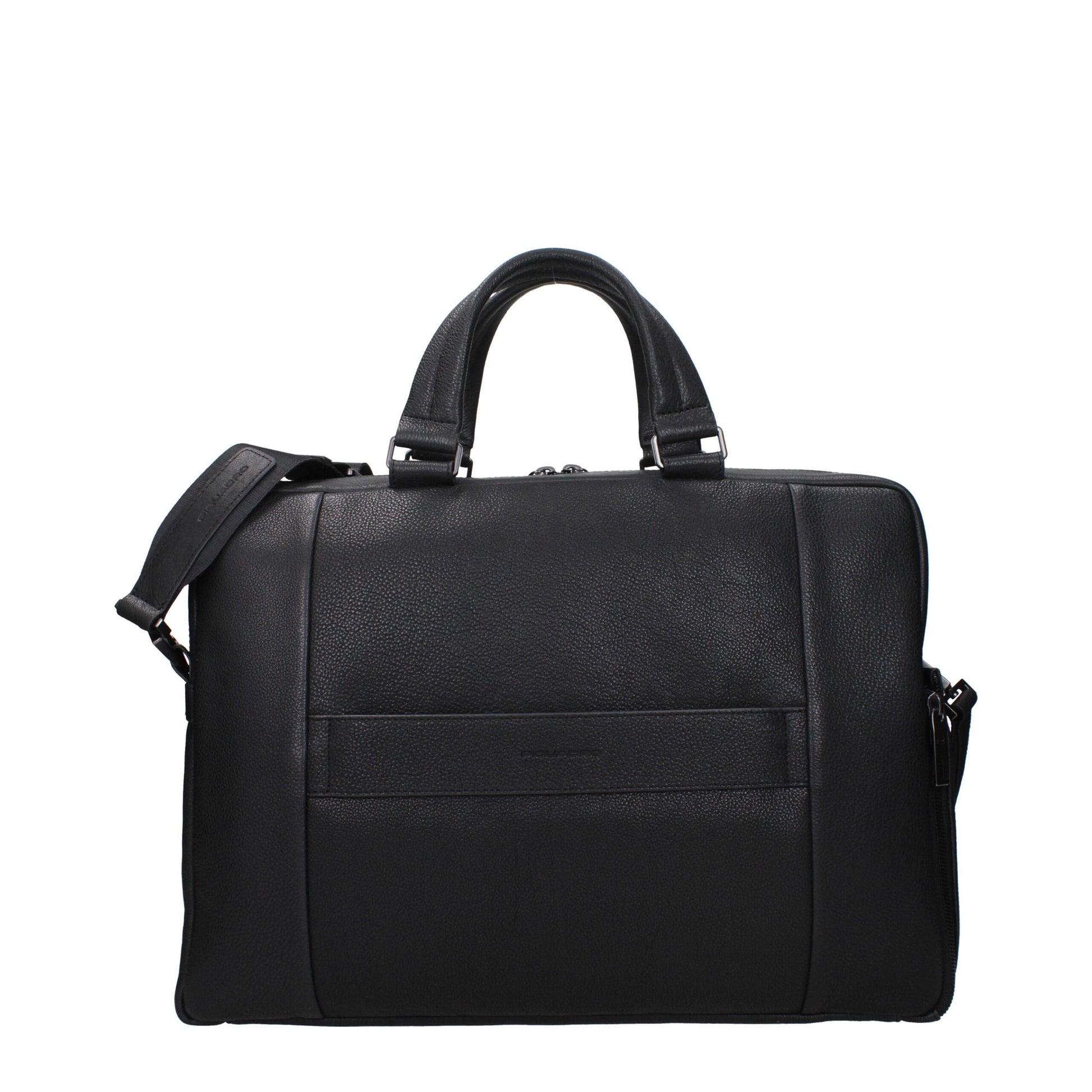 Black Leather Business And Laptop Bag