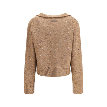 V-neck Sweater with rhinestones
