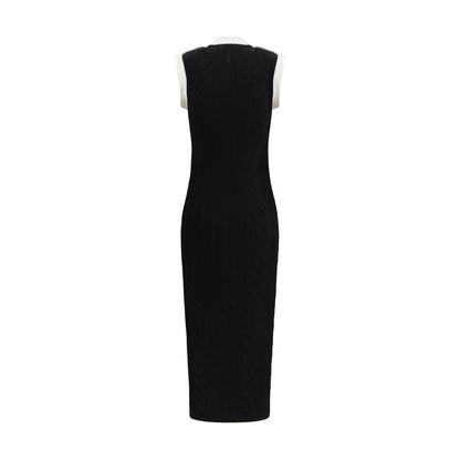Sleeveless torsade knit long Dress