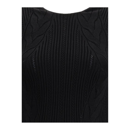 Sleeveless torsade knit long Dress