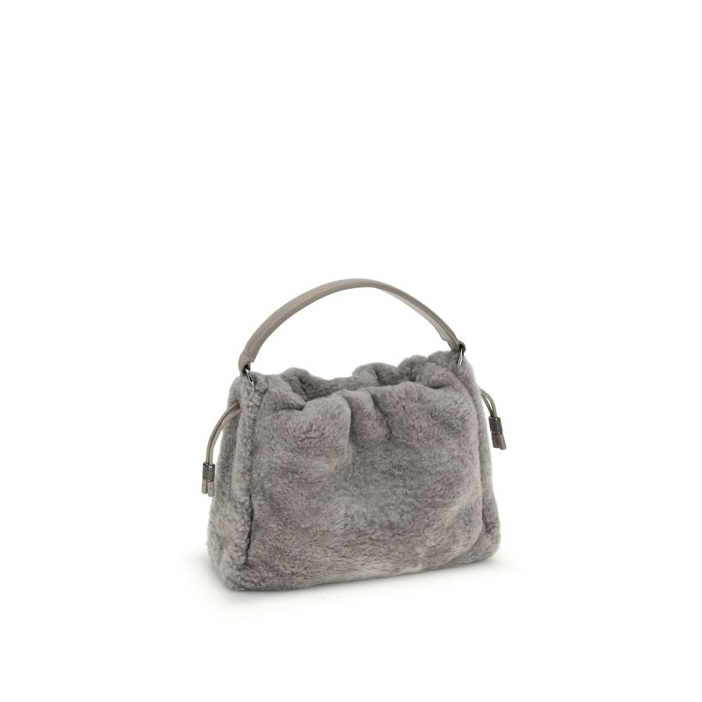 Gray Fur Shoulder Bag