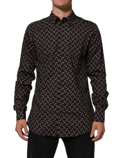 BrownFloral Collared GOLD Formal Dress Shirt
