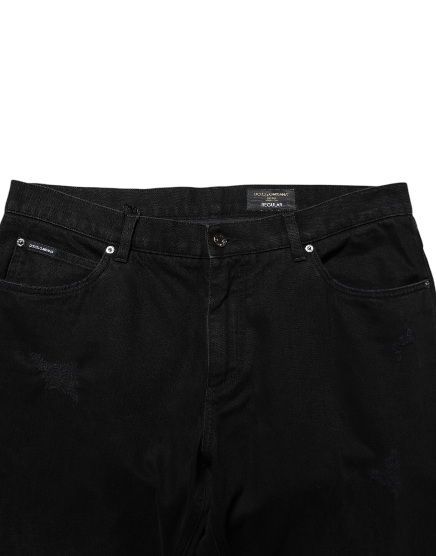 Black Cotton Regular Denim Men Trouser Jeans