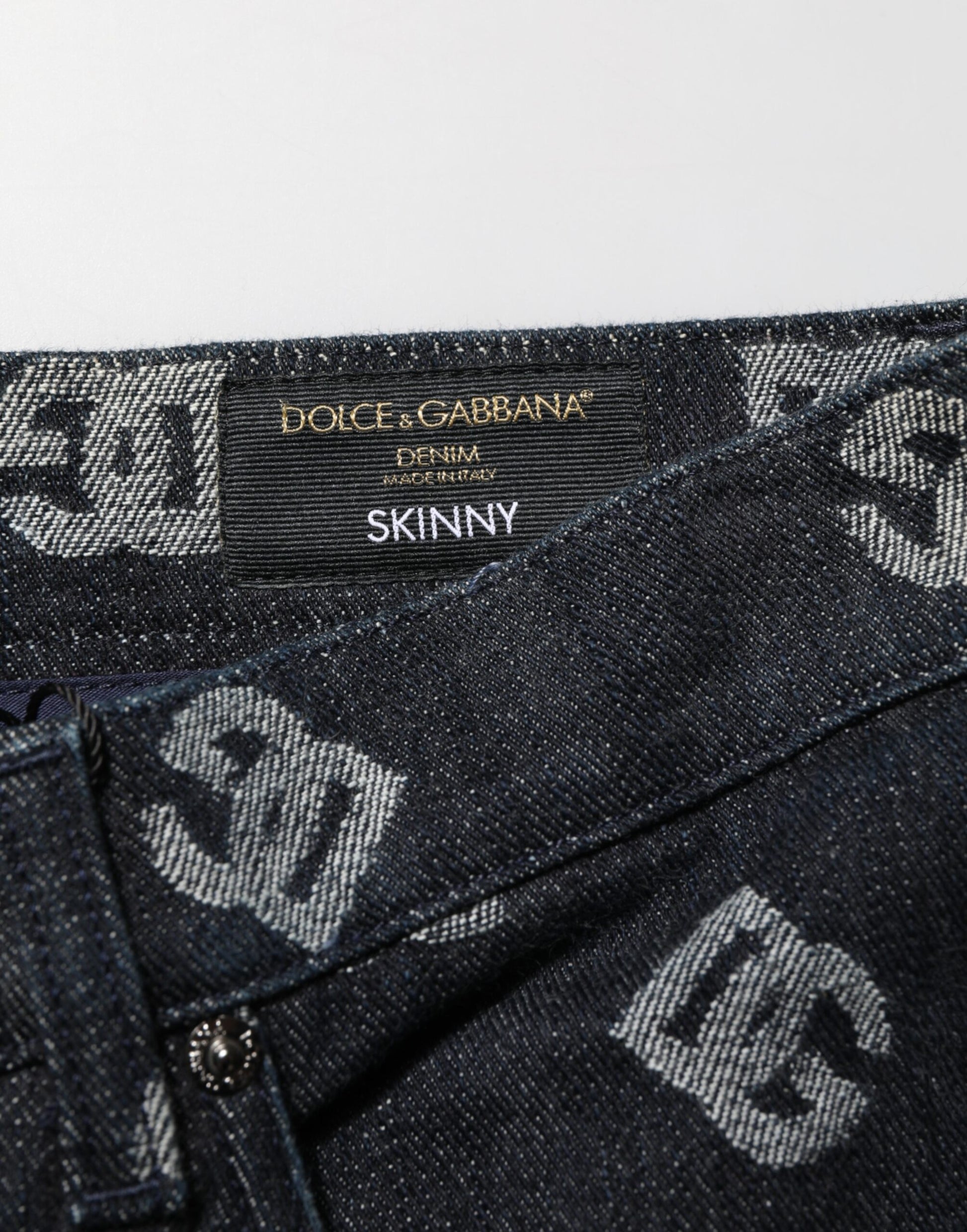 Black DG Monogram Cotton Skinny Denim Jeans