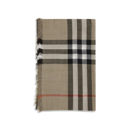 Check Reversible Wool and Silk Scarf