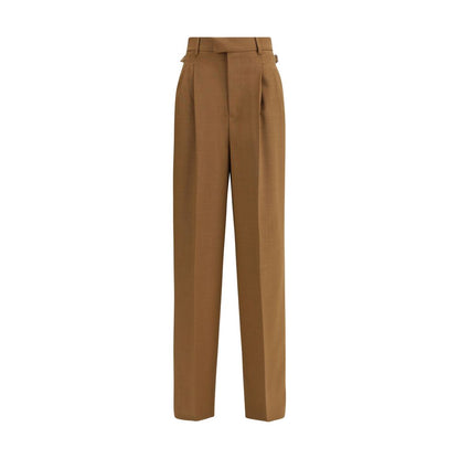 Brown Wool Casual Pants