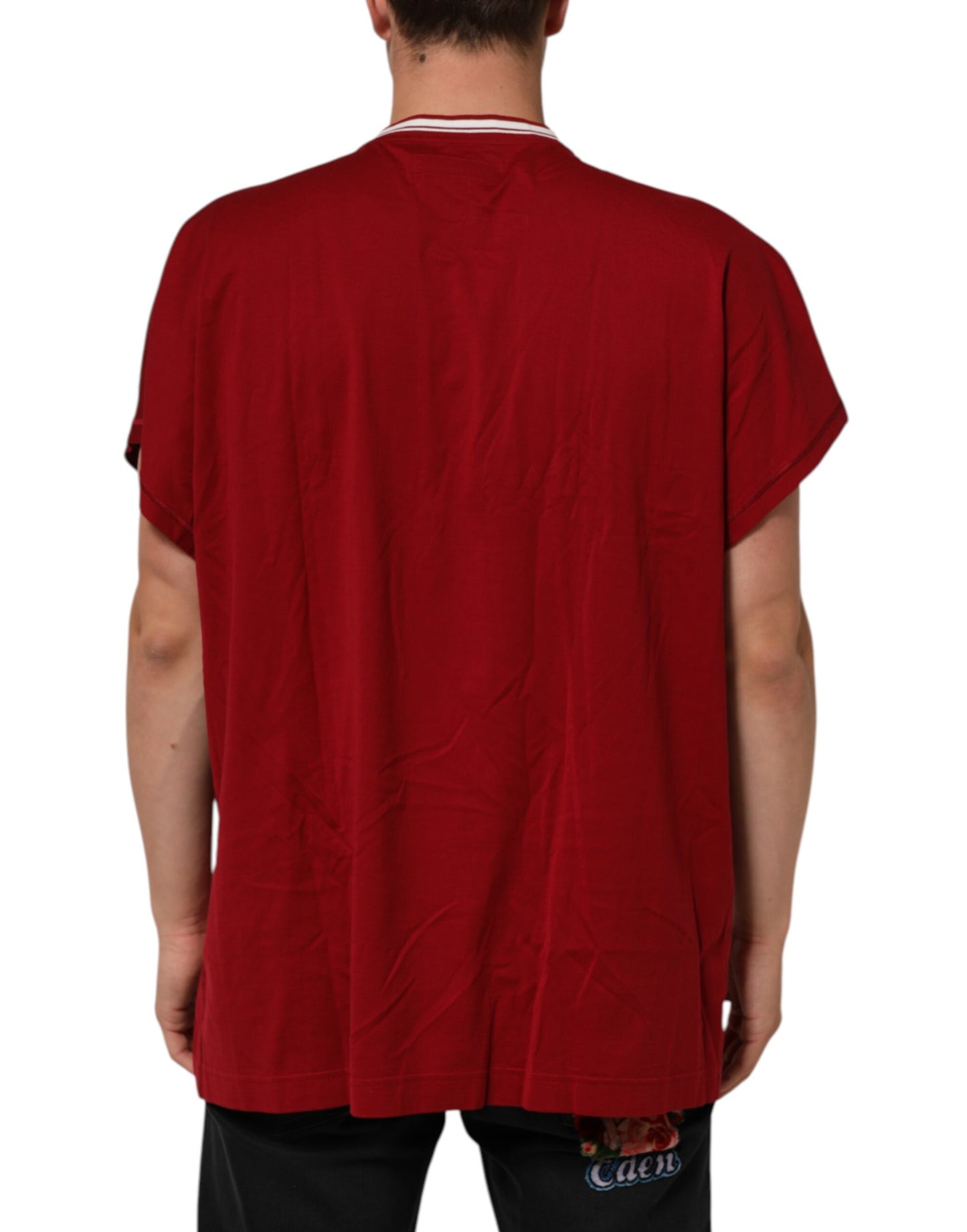 Maroon LogoCrown Cotton Half Sleeve T-shirt