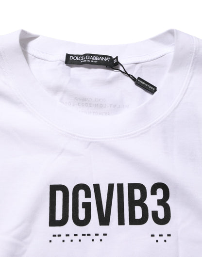 White Cotton Sleeveless Printed Tank T-shirt