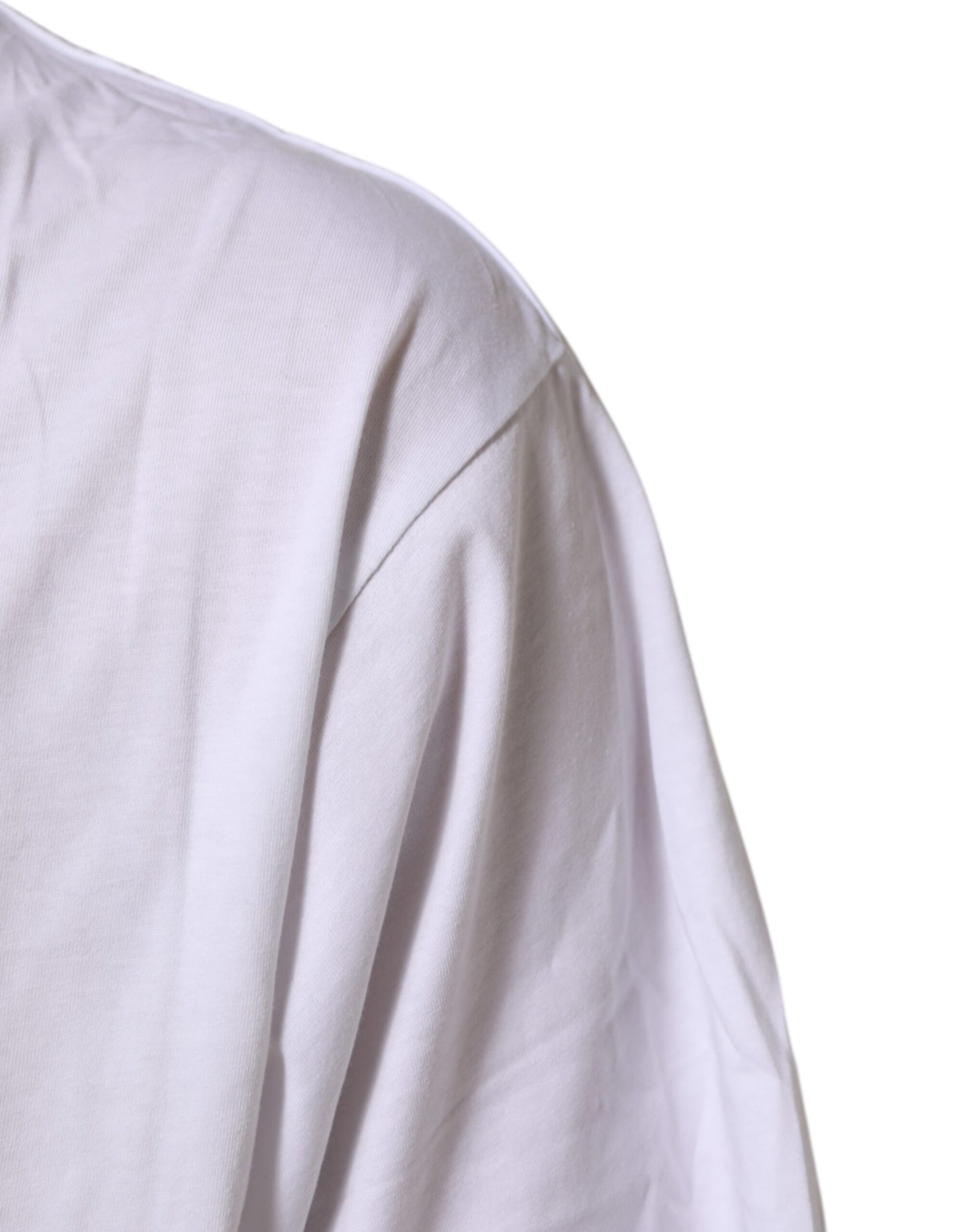 White Graphic Print Cotton Crew Neck T-shirt