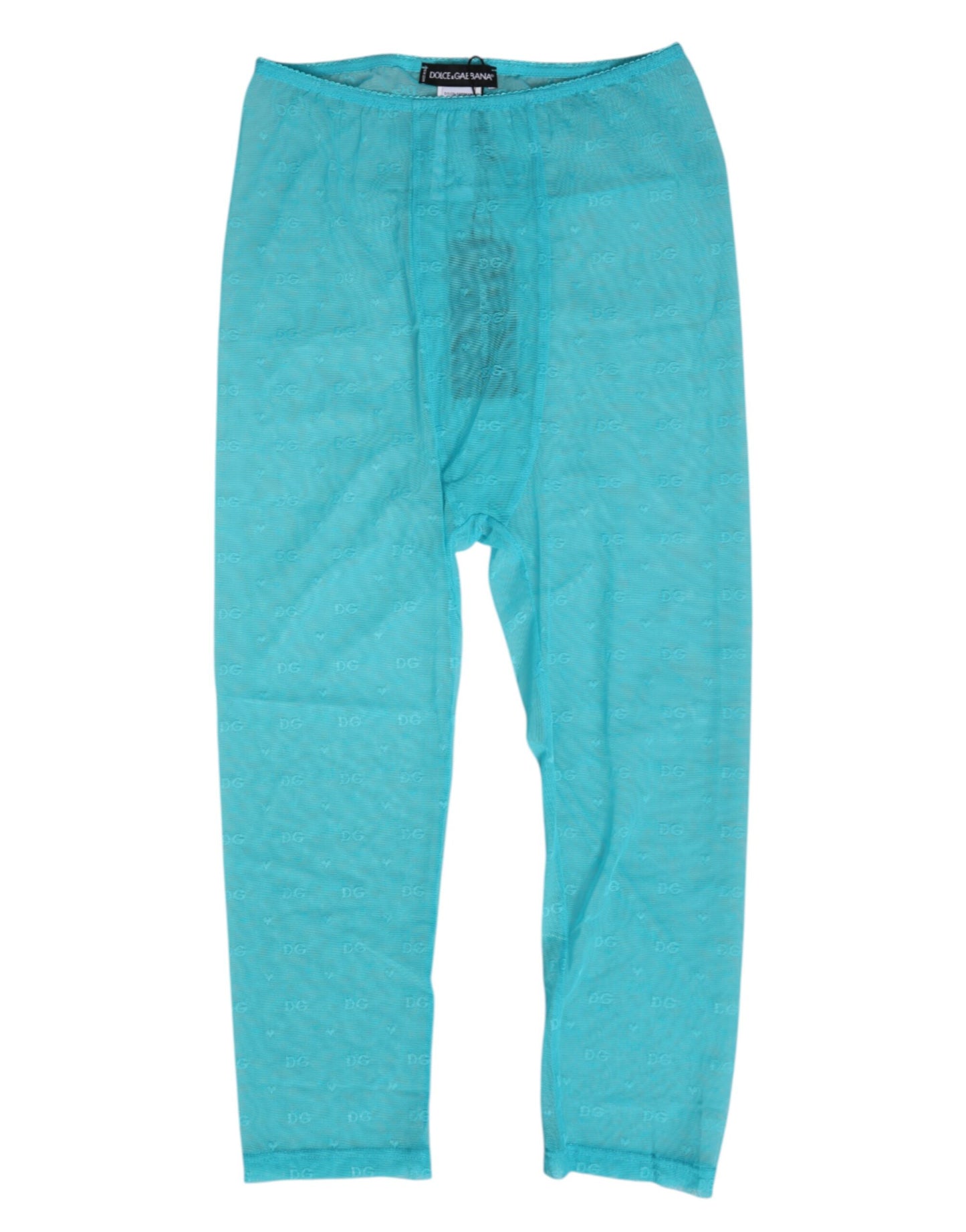 Light Blue Logo Lace Tight Midi Trouser  Underwear