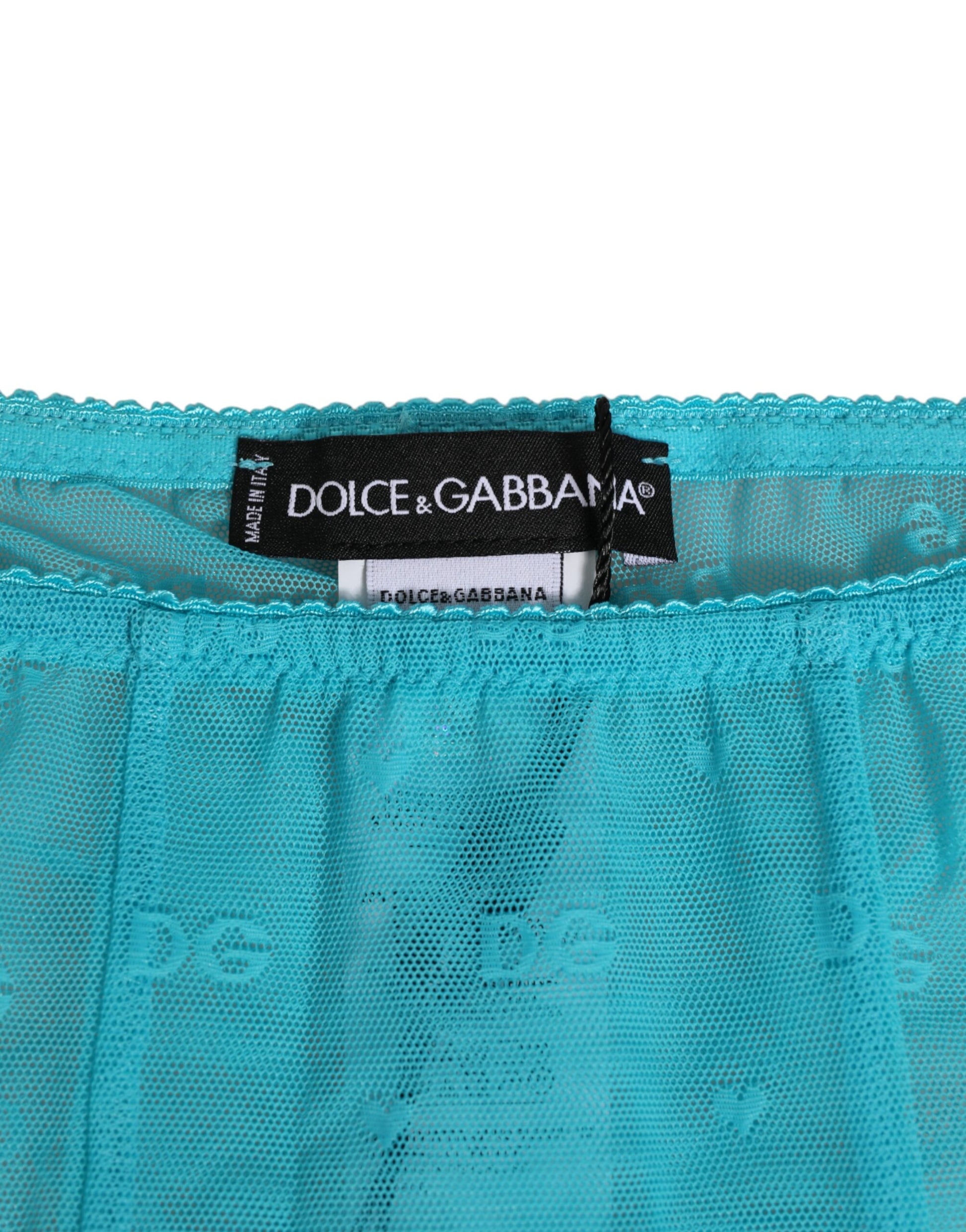 Light Blue Logo Lace Tight Midi Trouser  Underwear