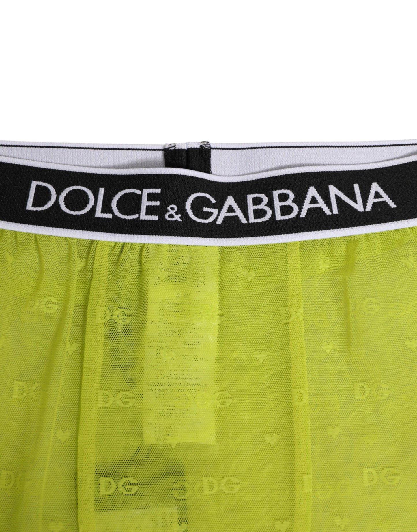 Neon Green Nylon Logo Lace Leggings Pants Underwear