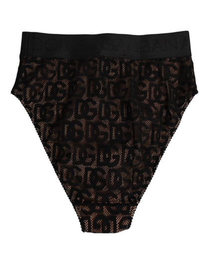 Black DG Logo Lace High Brief Panty Underwear