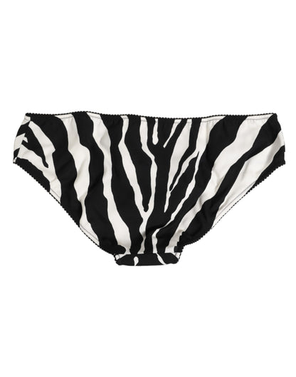 Black White Zebra Print Slip Briefs Underwear