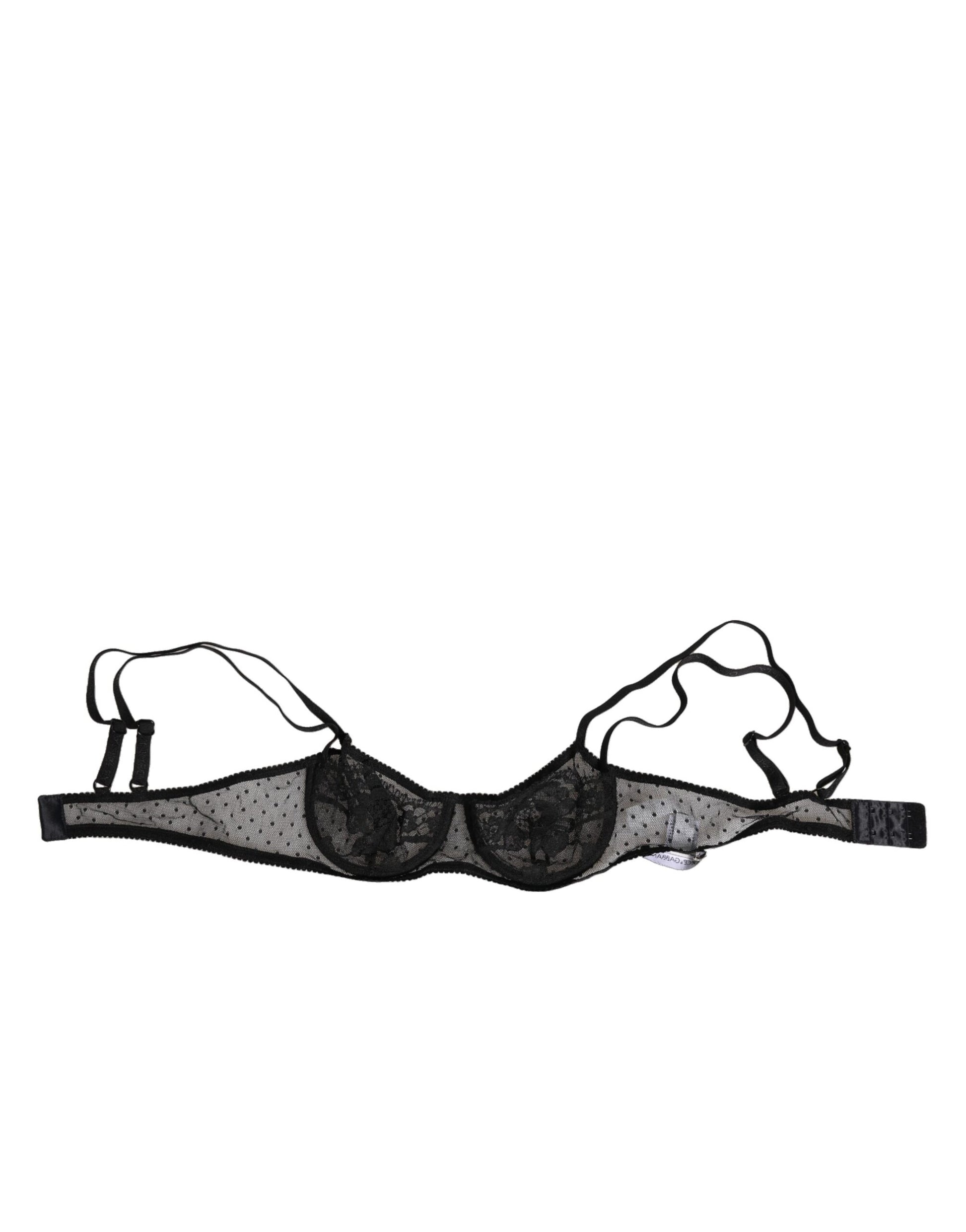 Black Floral Underwired Balconette Bra Underwear