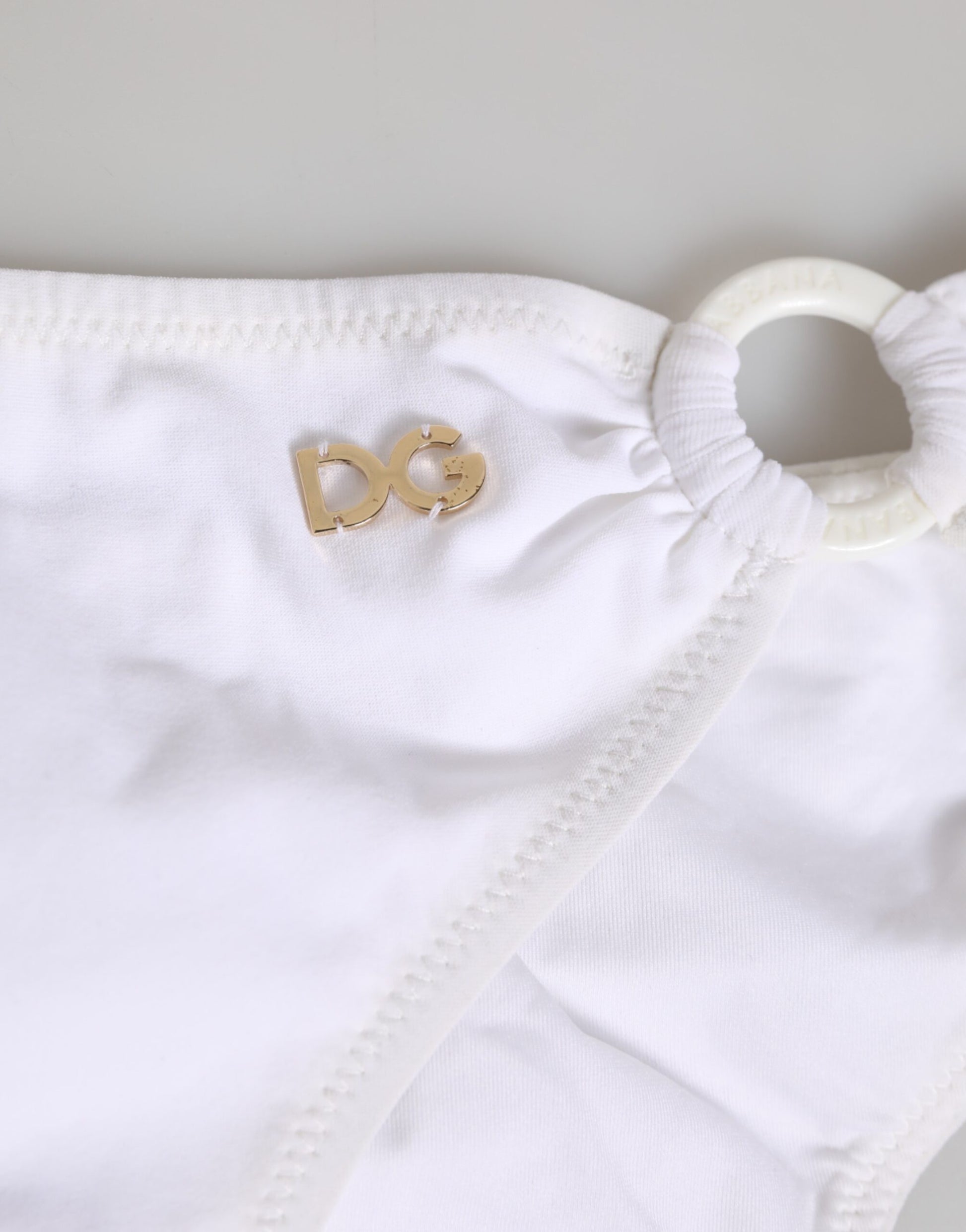 White Logo Swimsuit 2 Piece Top Bottom Swimwear