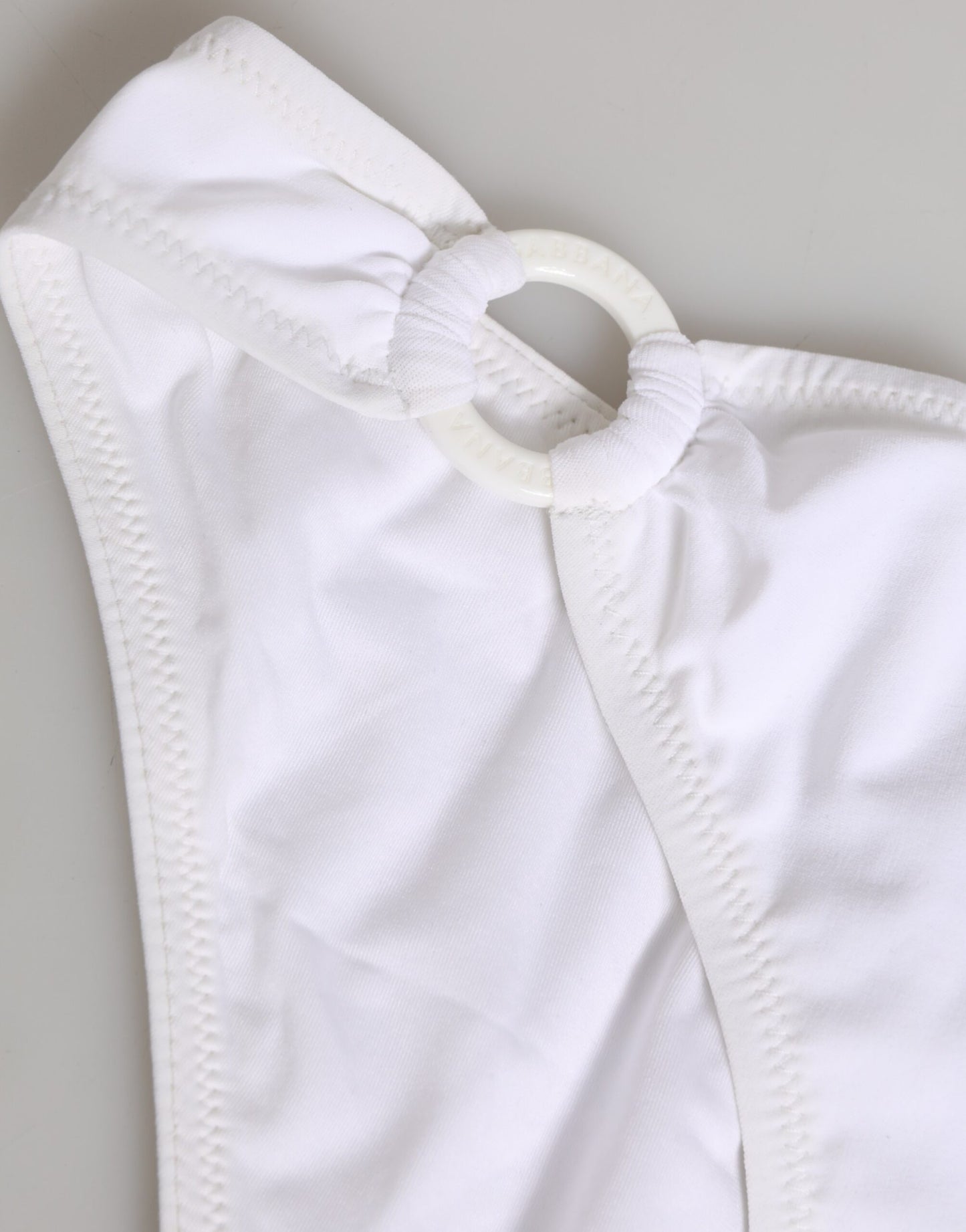 White Logo Swimsuit 2 Piece Top Bottom Swimwear