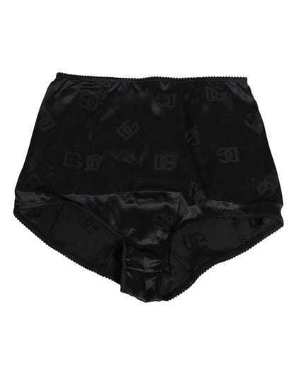 Black Silk Stretch High Waist Girdle Underwear