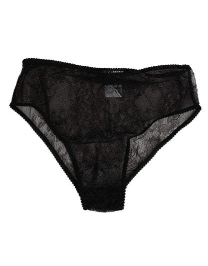 Black Nylon Stretch High Waist Panty Underwear