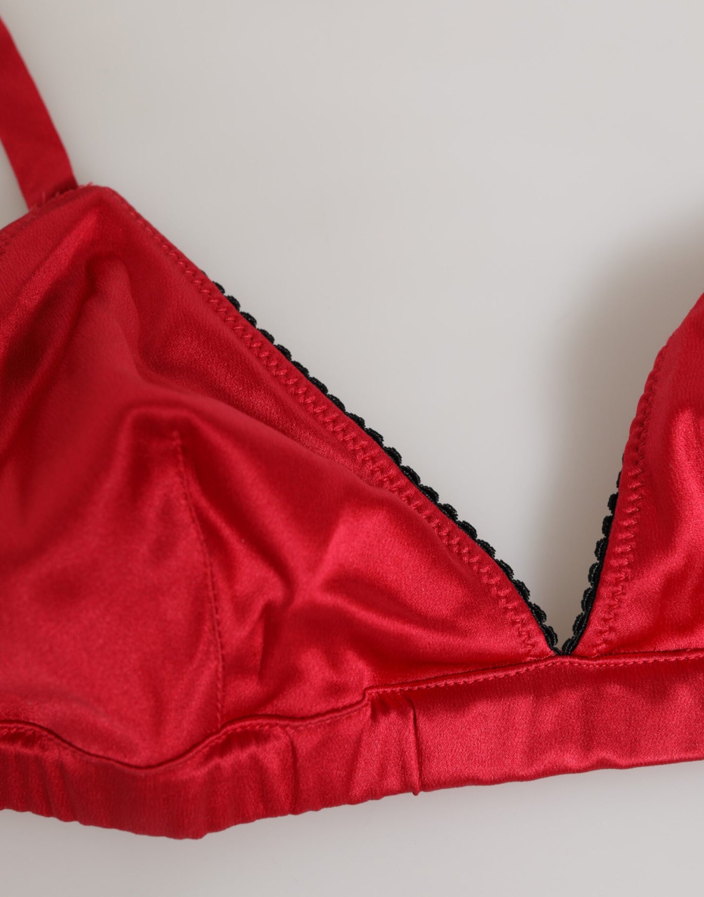 Red Silk Satin Triangle Soft Cup Br Underwear