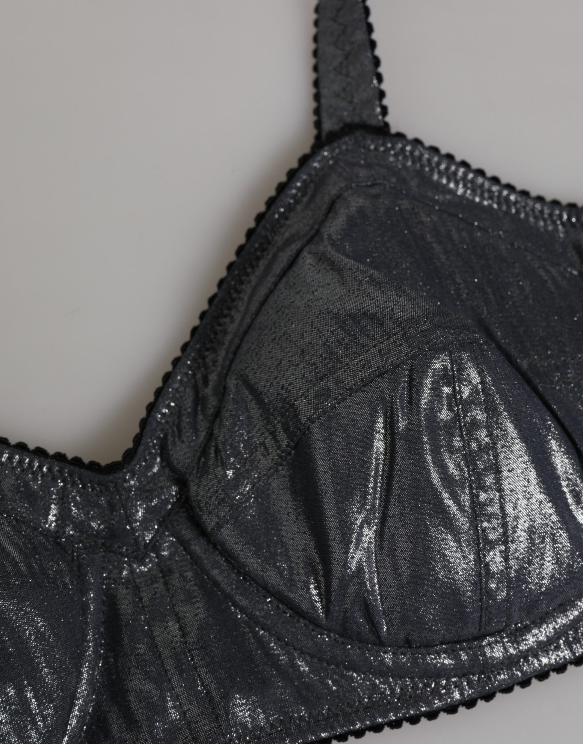 Dark Gray Silk Stretch Balconcino Bra Underwear