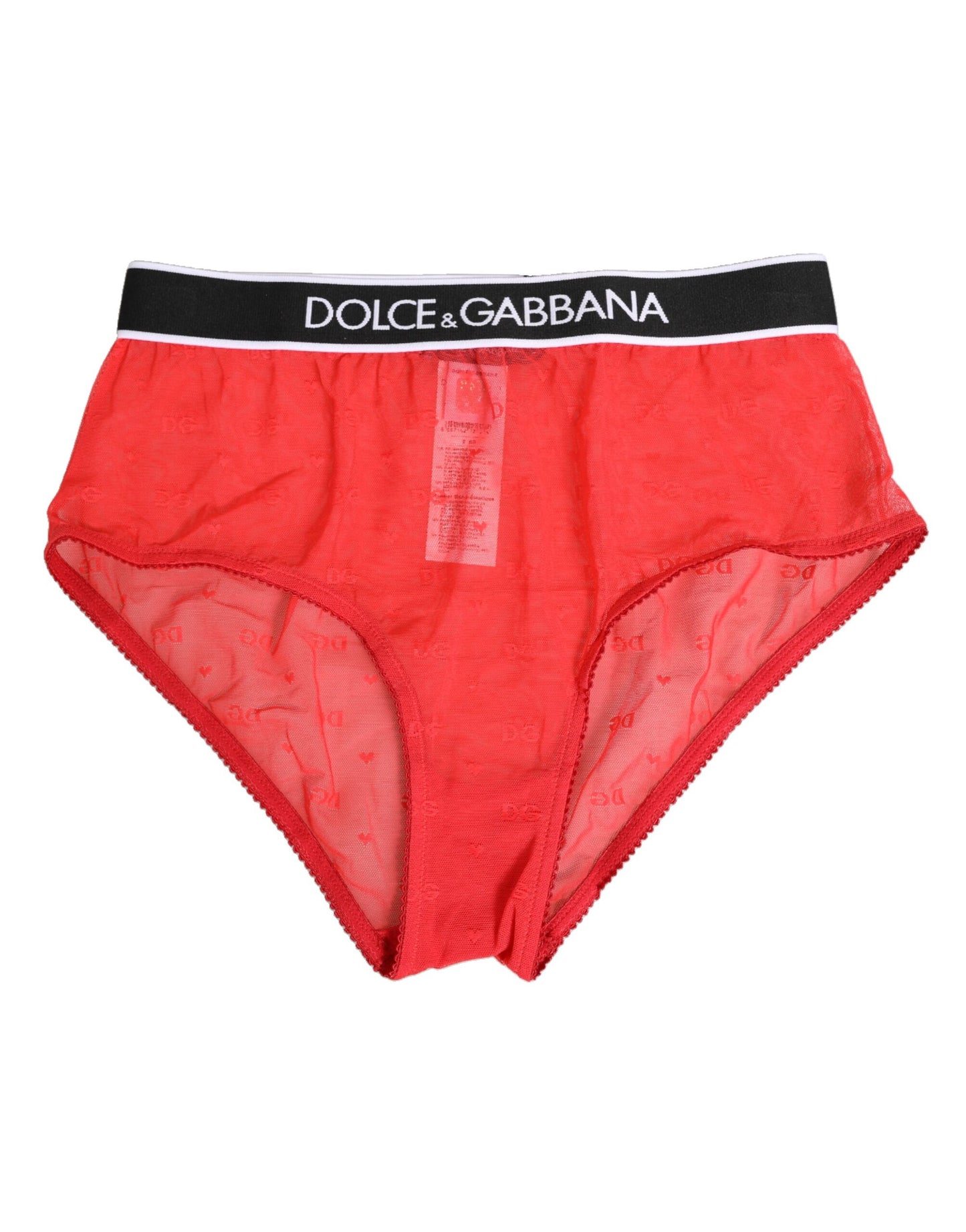 Red Nylon Logo Waistband Brief Panty Underwear