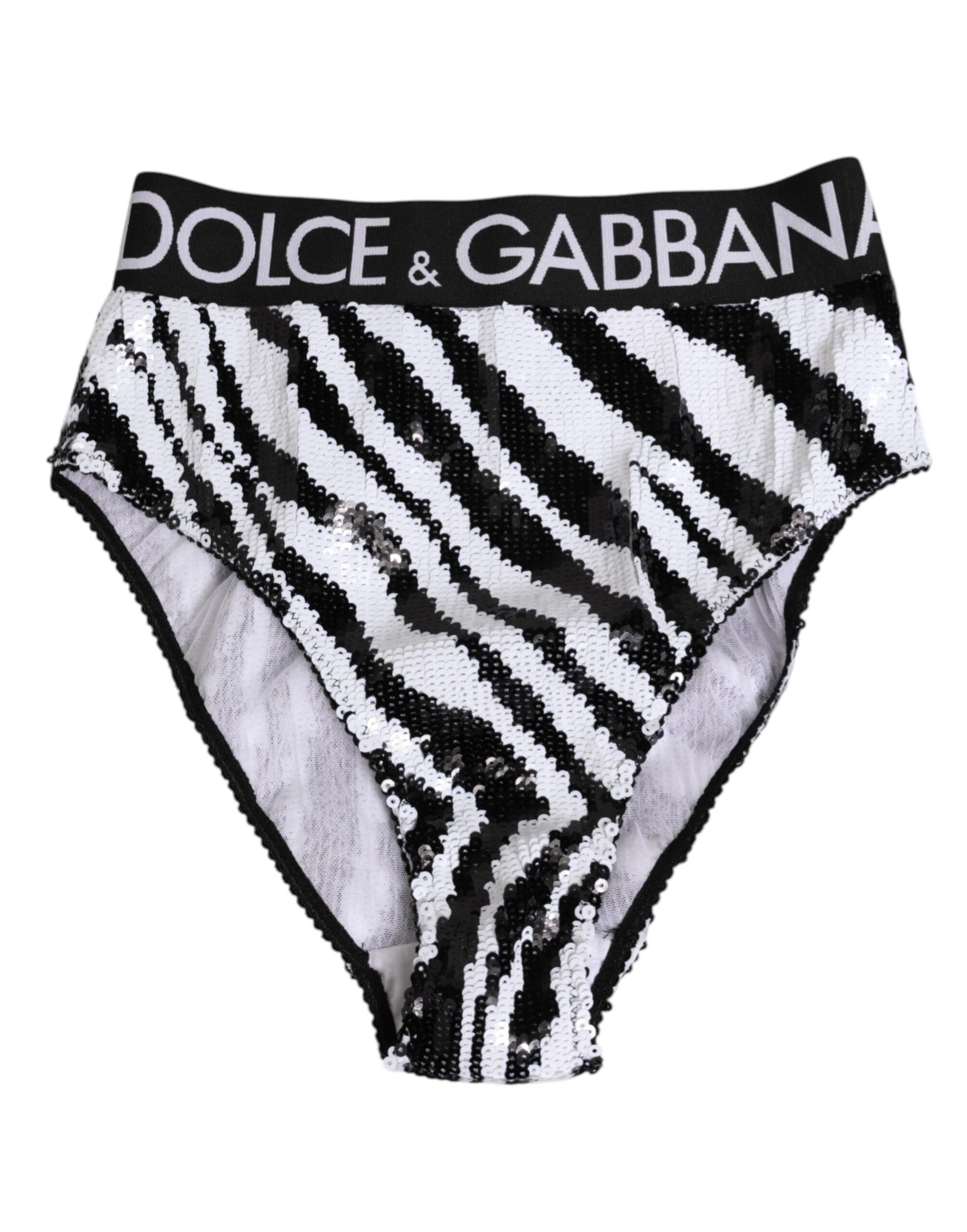 Black White Stripes High Waist Panty Underwear