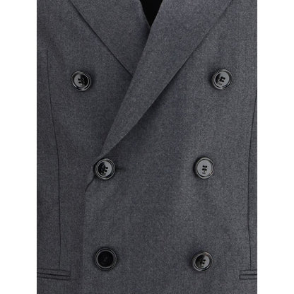 Gray Fleece Wool Blazer