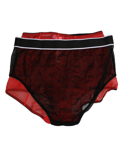 Black Red Nylon High Waist Girdle Underwear