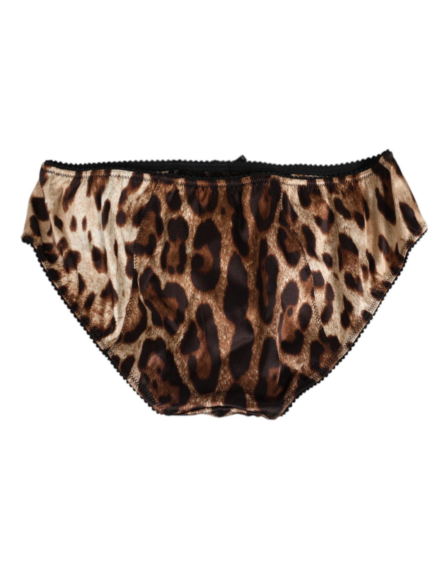 Brown Leopard Silk Mid Waist Panty Underwear