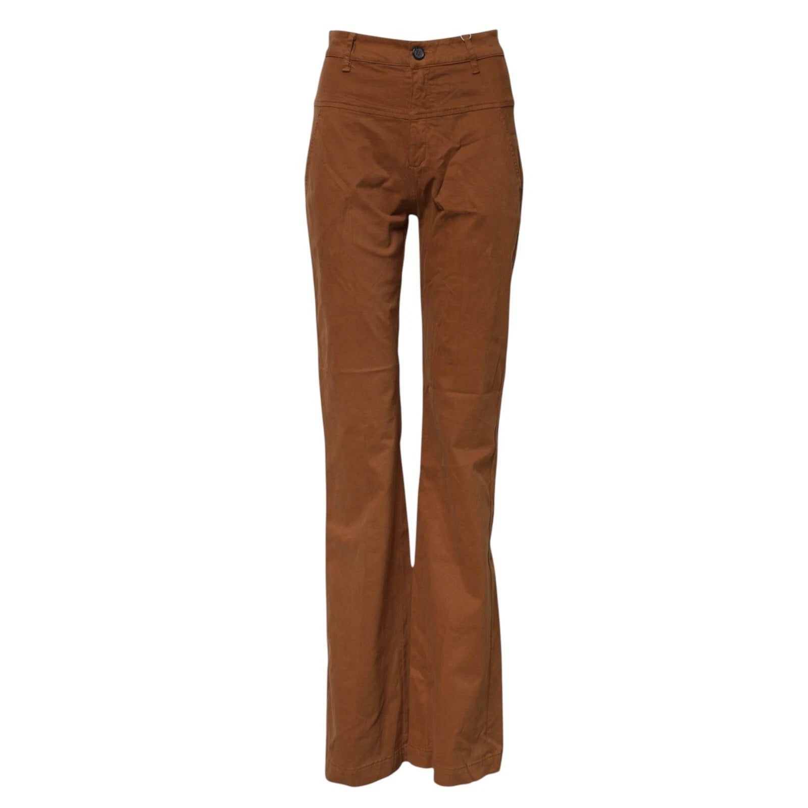 Brown High Waisted Flared Cut Pants