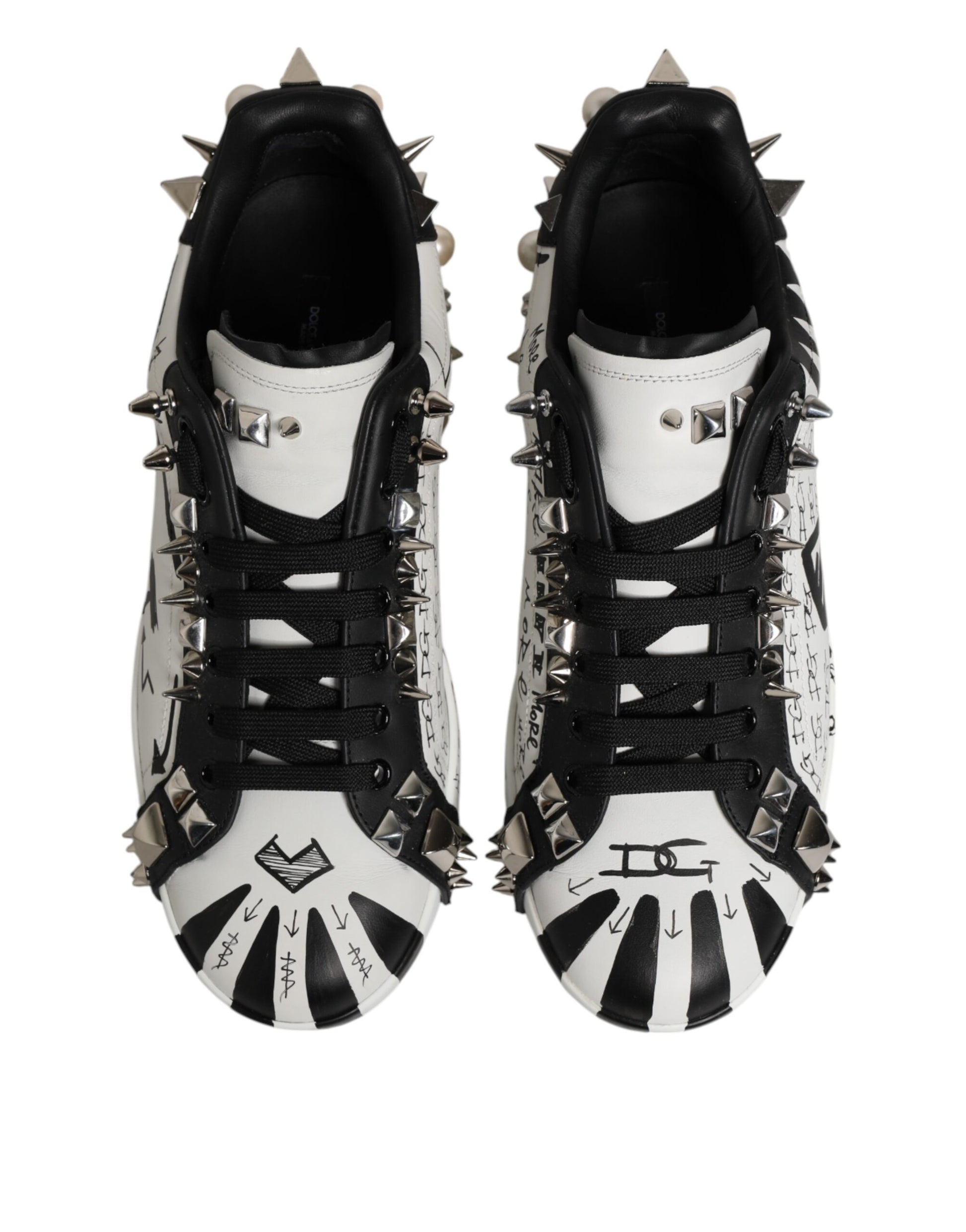 White Portofino Studded Men Sneakers Shoes
