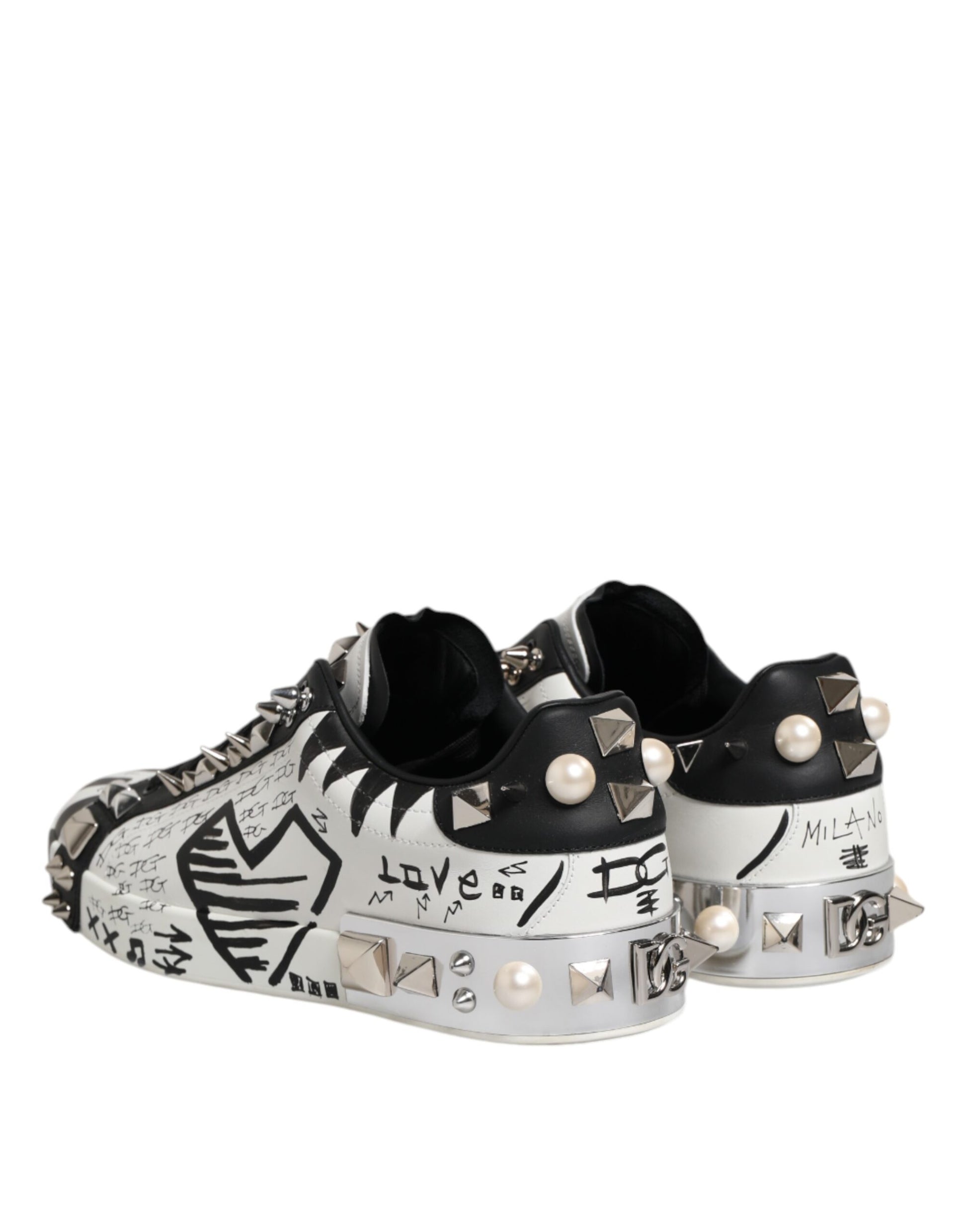 White Portofino Studded Men Sneakers Shoes