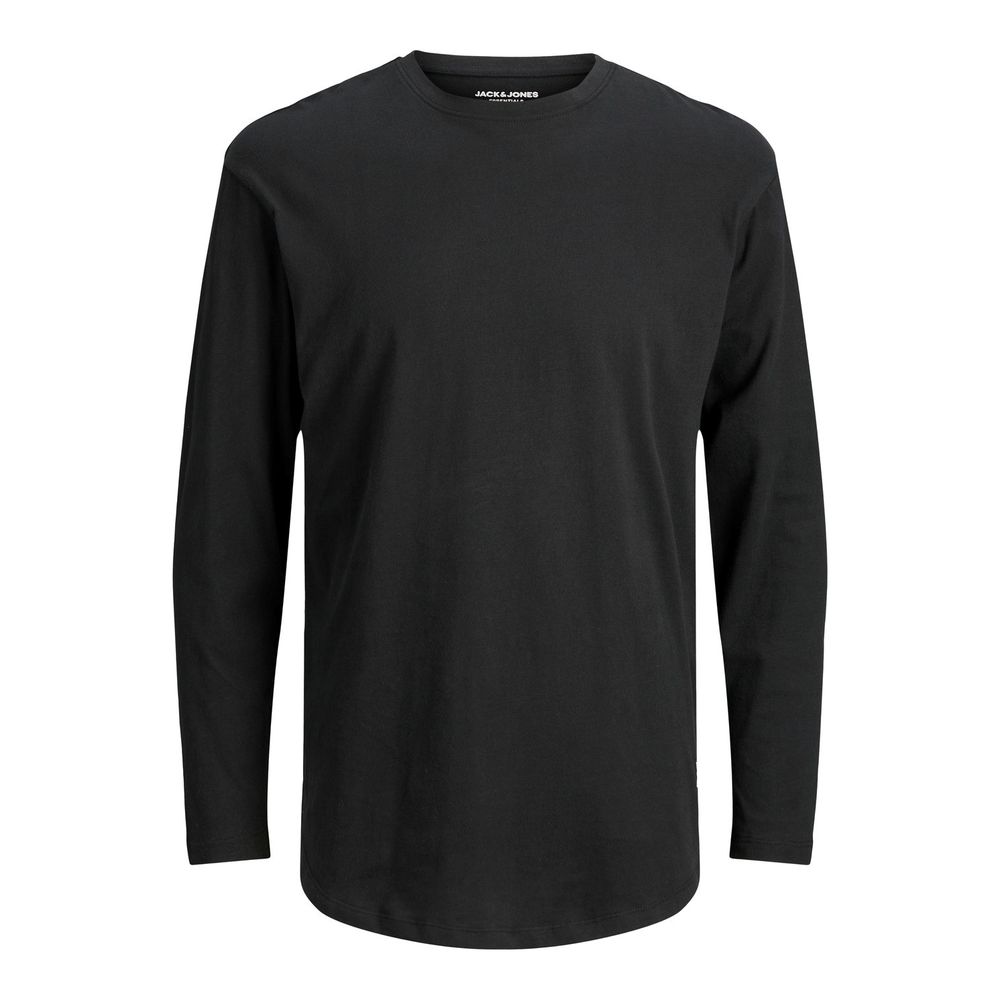 Black Cotton Long Sleeve T-Shirt