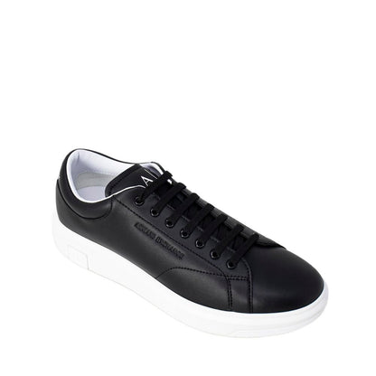 Black Leather Low Top Sneakers