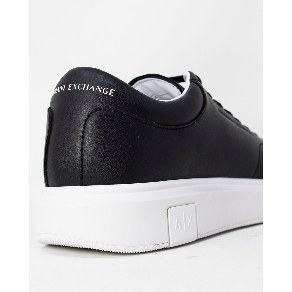 Black Leather Low Top Sneakers