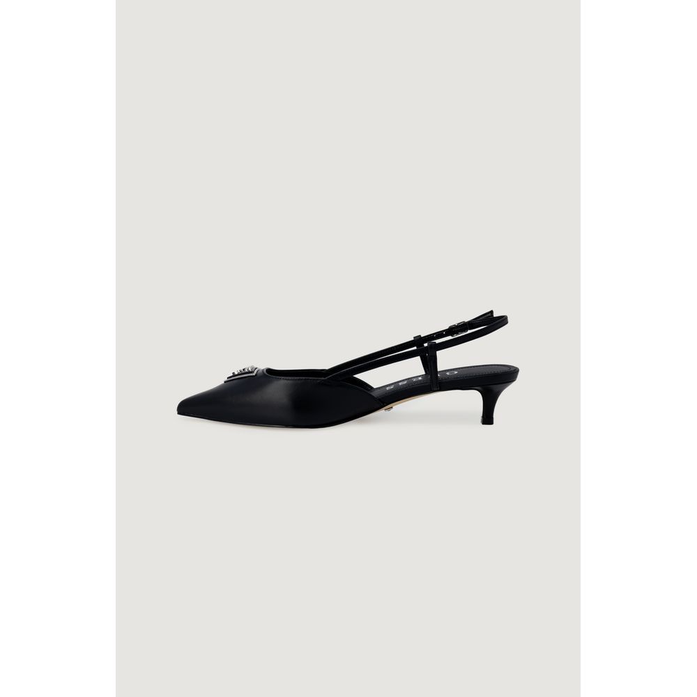 Black Polyester High Heel Pumps