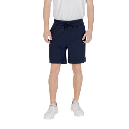 Blue Cotton Bermuda Shorts