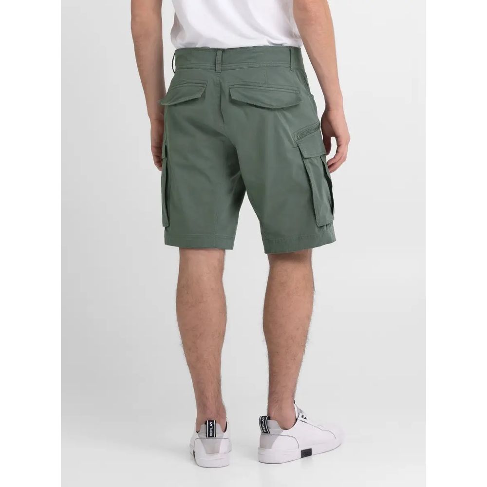 Green Cotton Bermuda Shorts