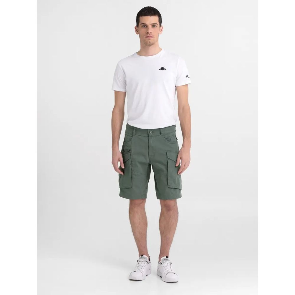 Green Cotton Bermuda Shorts