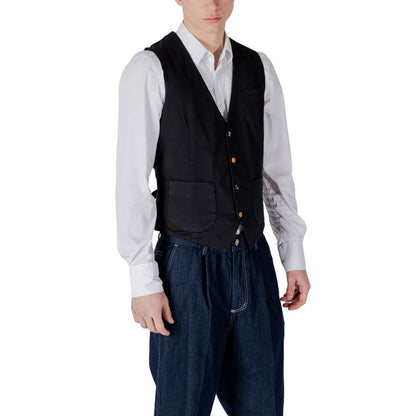 Black Cotton Waistcoat
