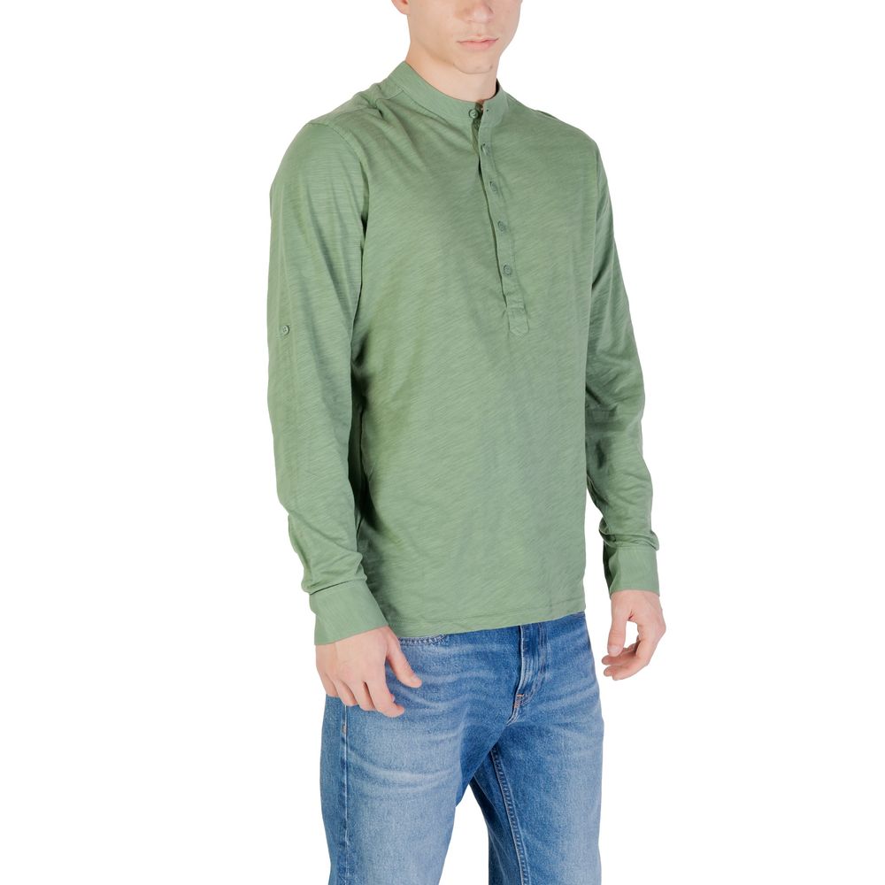 Green Cotton Long Sleeve T-Shirt