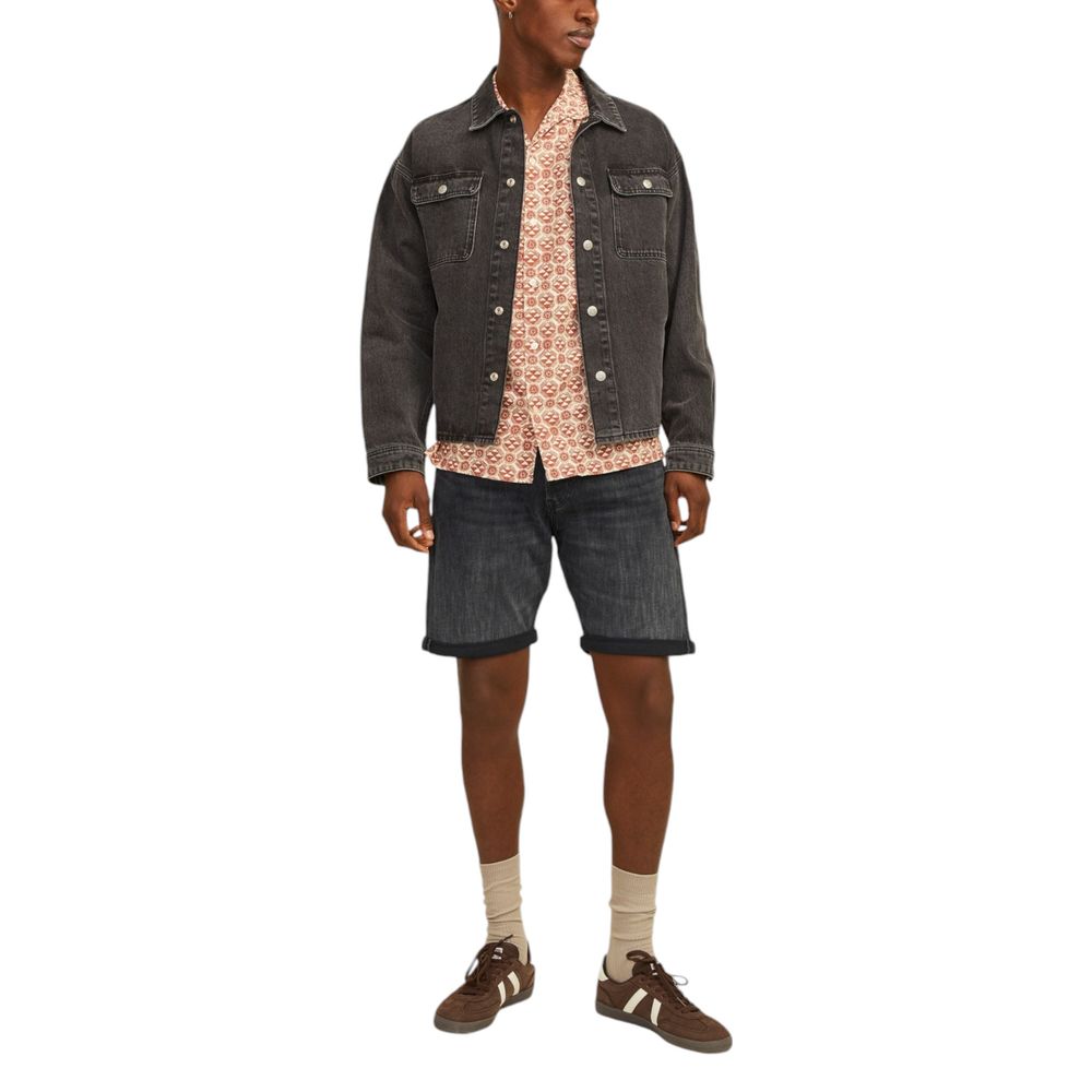 Black Cotton Bermuda Shorts