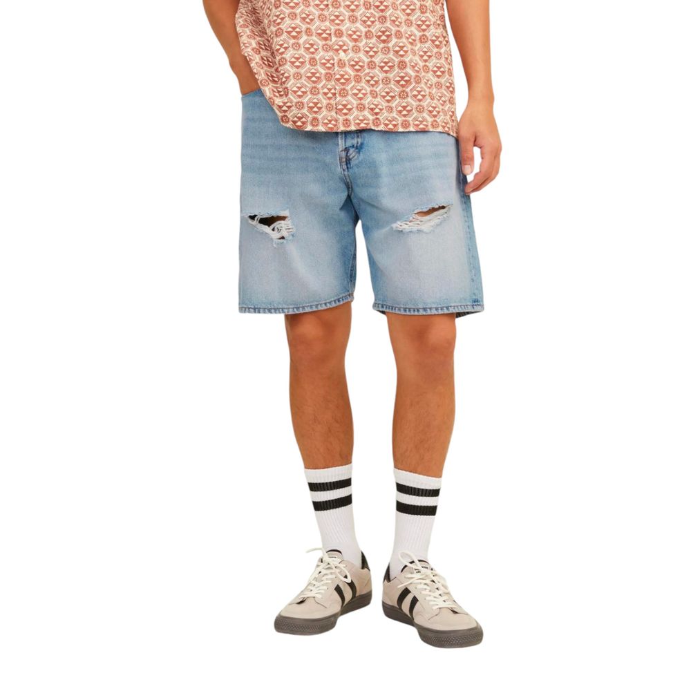 Light Blue Cotton Bermuda Shorts