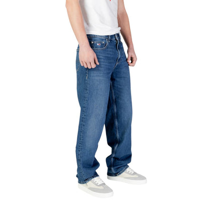 Blue Recycled Cotton Relaxed Fit Jeans