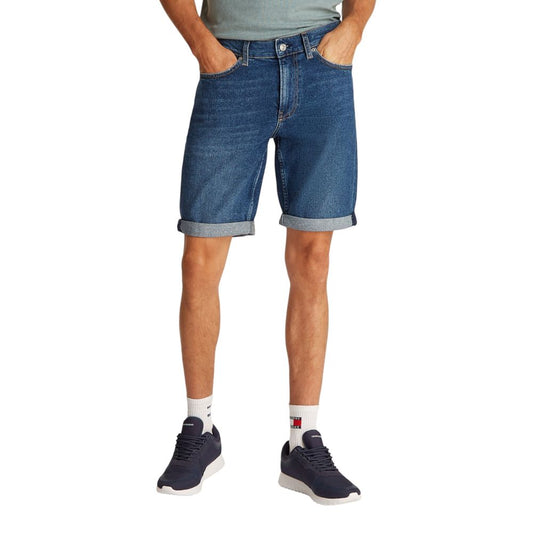 Blue Cotton Bermuda Shorts