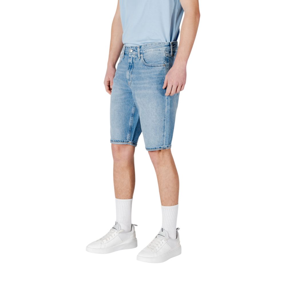 Blue Cotton Bermuda Shorts