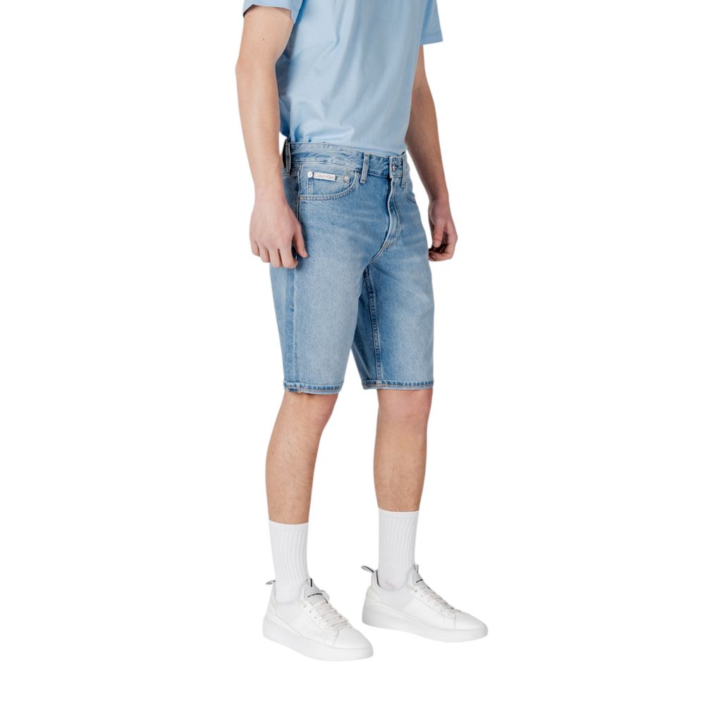 Blue Cotton Bermuda Shorts