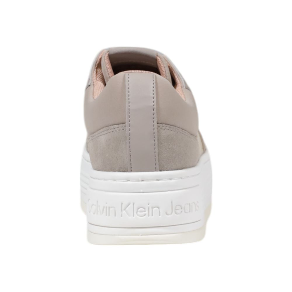 Beige Recycled Cotton Platform Sneakers