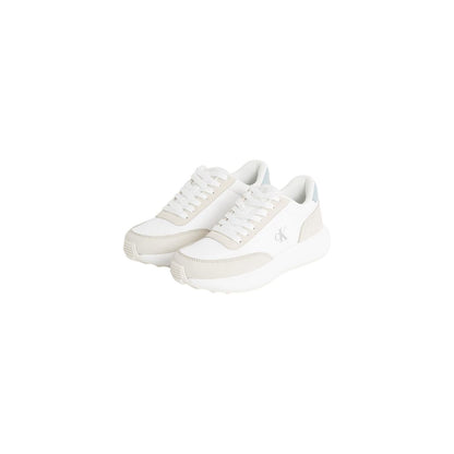 Cream Leather Athletic Sneakers